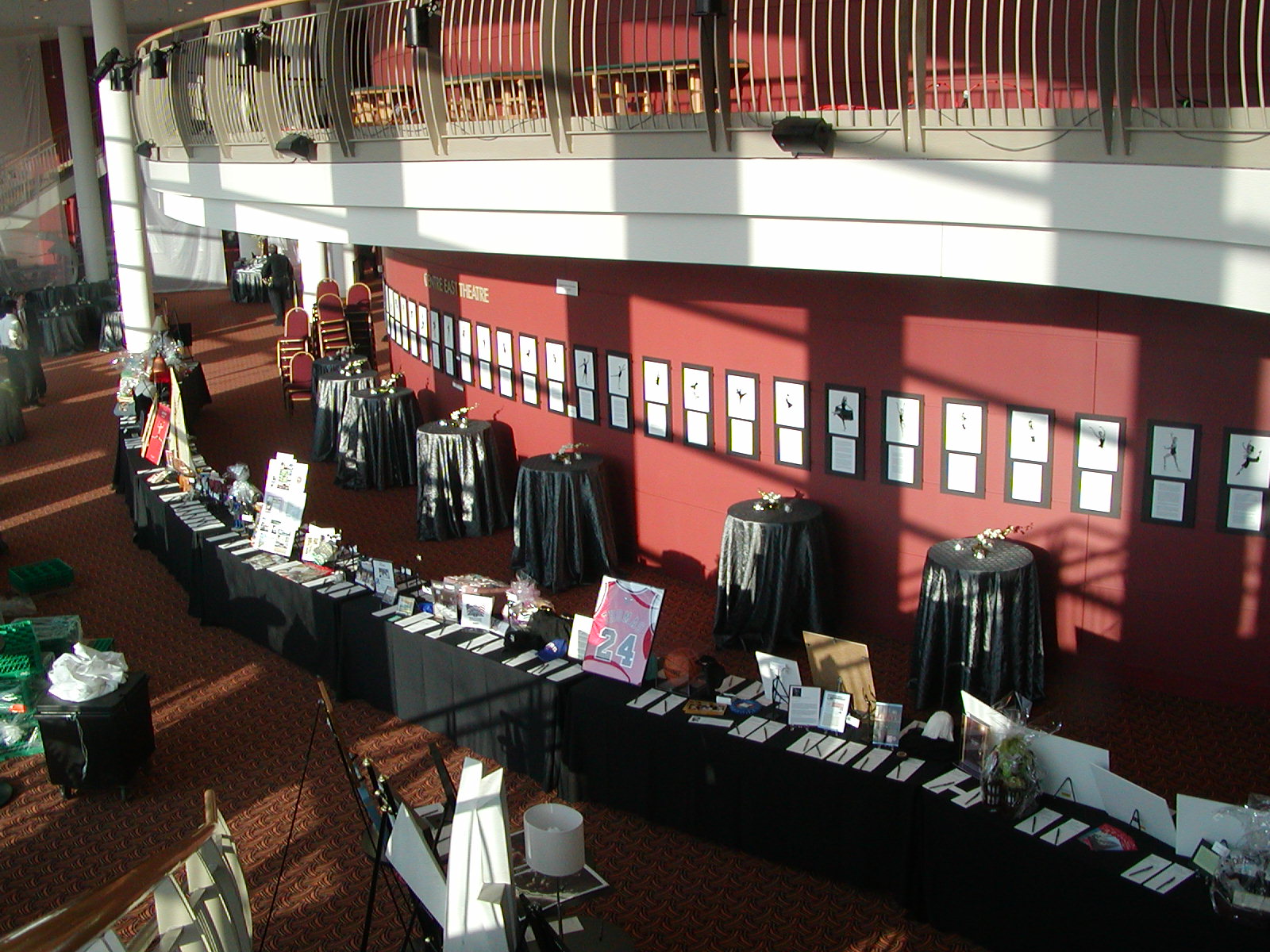 Grand Lobby set-up for a benefit with a silent auction